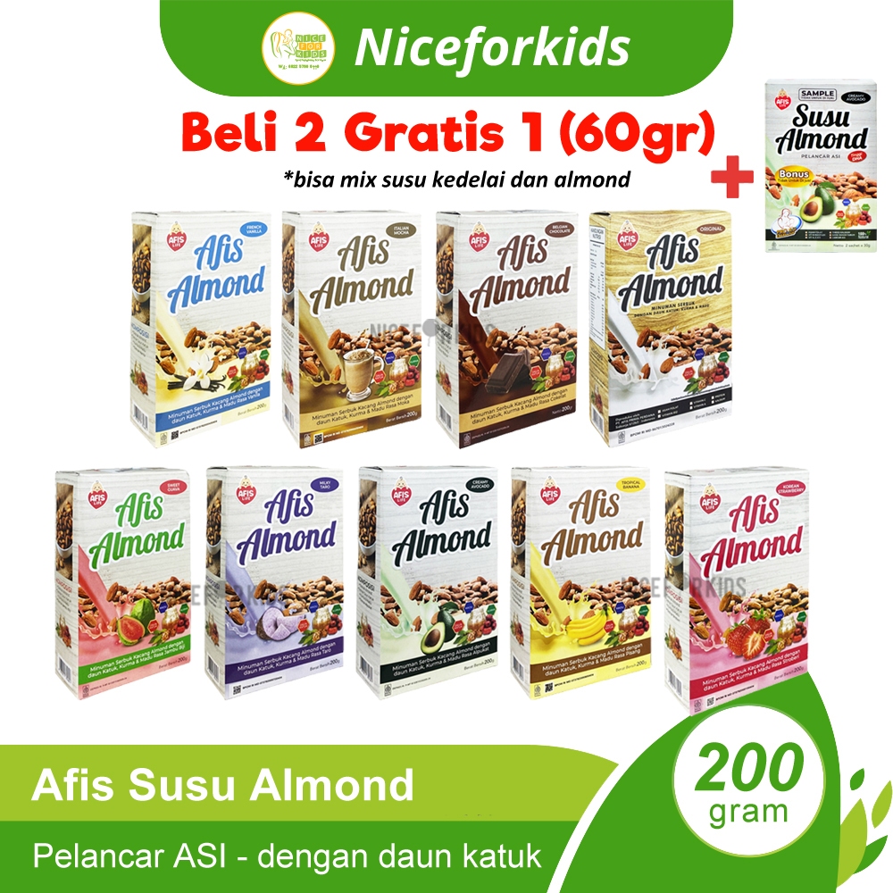 Jual Afis Life Susu Almond Pelancar Asi Booster Ibu Menyusui 200 Gr