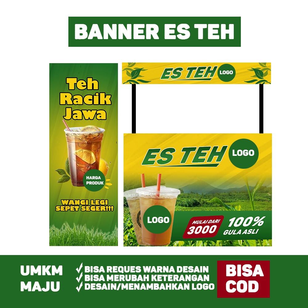 Jual Spanduk Banner Jualan Minuman Es Teh Poci Jumbo Jawa Nusantara