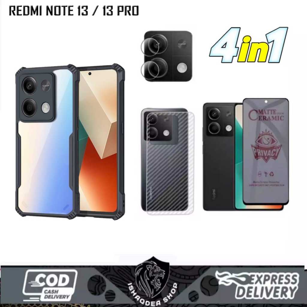 Jual 4IN1 HARD CASE SHOCKPROOF REDMI NOTE 13 4G 5G 13 PRO 4G 5G BONUS