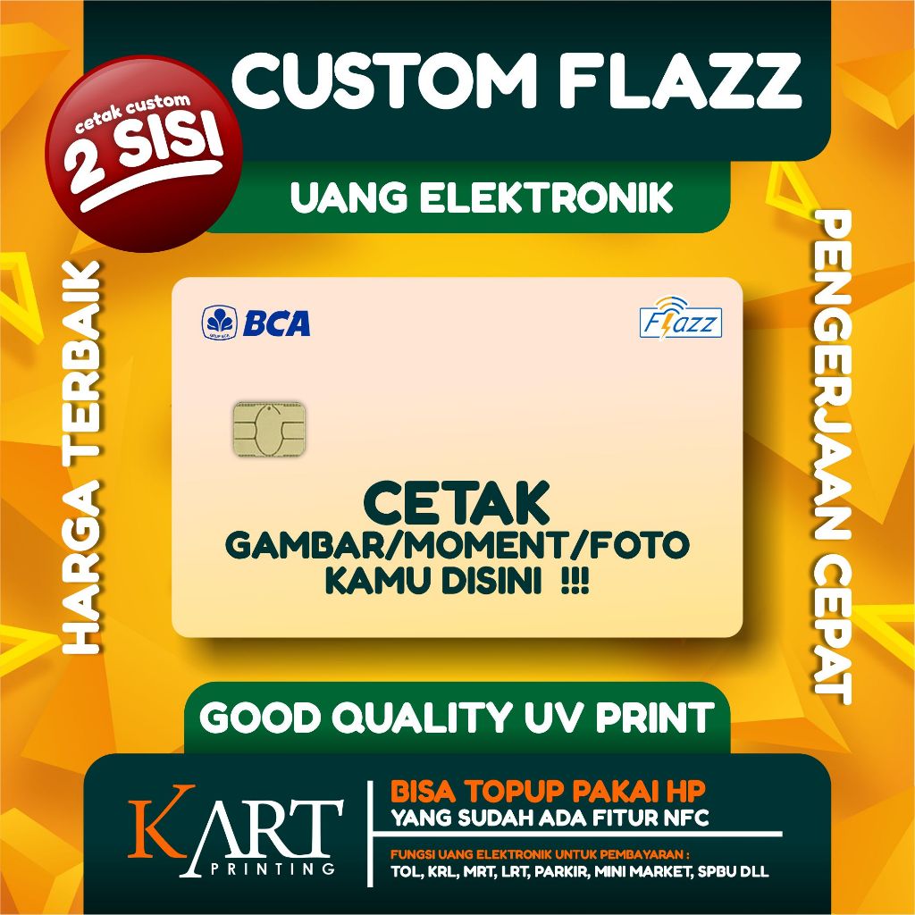 Jual Kartu Flazz Etoll Bca Custom Sisi Flazz Card Custom Print Uv