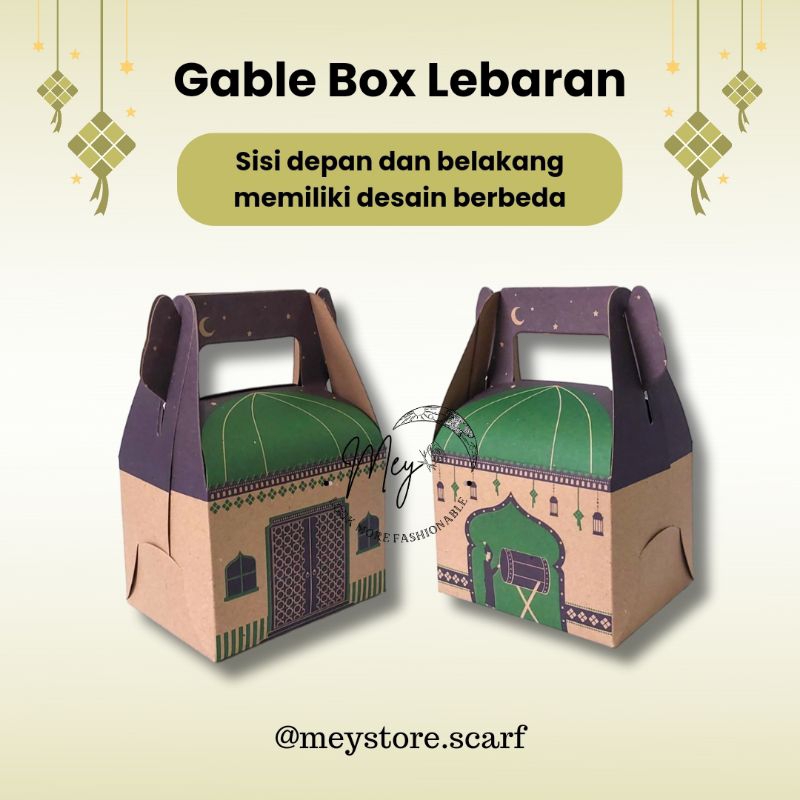 Jual GABLE BOX LEBARAN IDUL FITRI HAMPERS LEBARAN BOX MASJID KERTAS