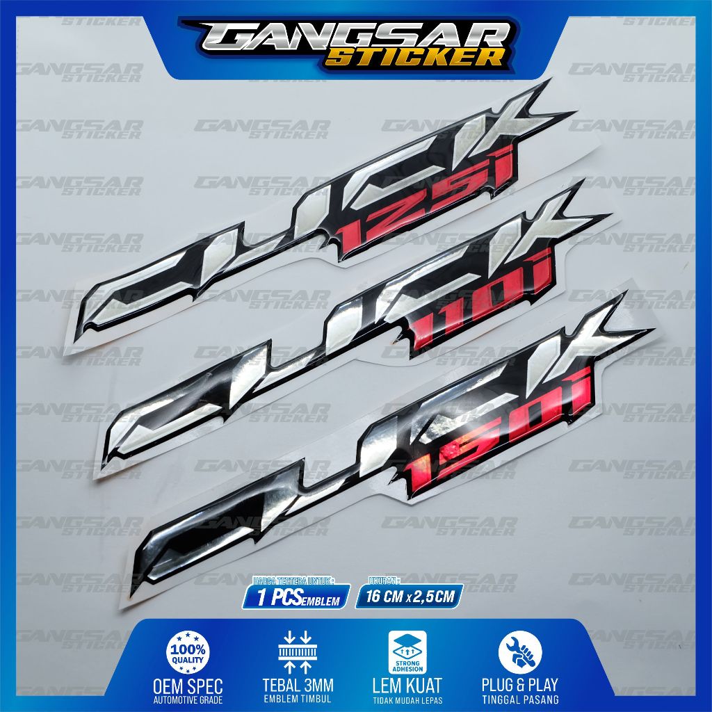 Jual Emblem Timbul Honda Click Emblem 3d Honda Click Vario Sticker