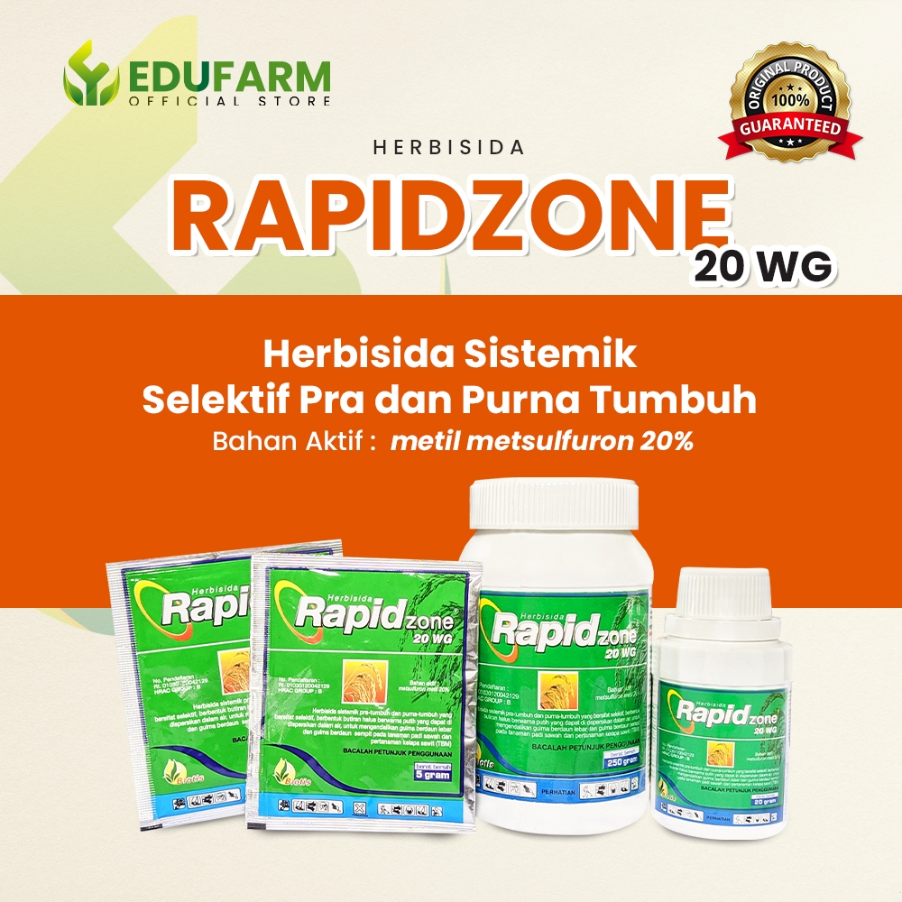 Jual RAPIDZONE 20 WG Herbisida Obat Rumput Sistemik Selektif Pra Dan