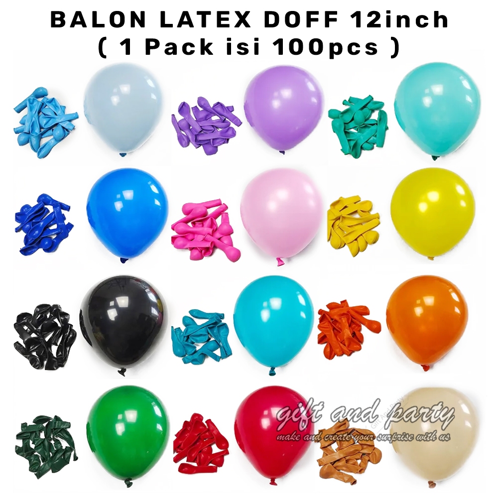 Jual Grosir Balon Doff Latex 12 Inch Isi 100pcs Balon Latex