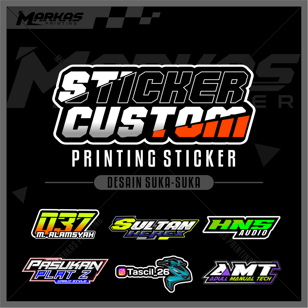 Jual Sticker Custom Desain Suka Suka Sticker Logo Nama Racing Sticker