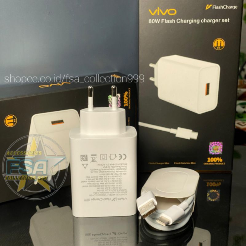 Jual CHARGER VIVO TYPE C FAST CHARGING FLASH CHARGER 80Watt VIVO V29