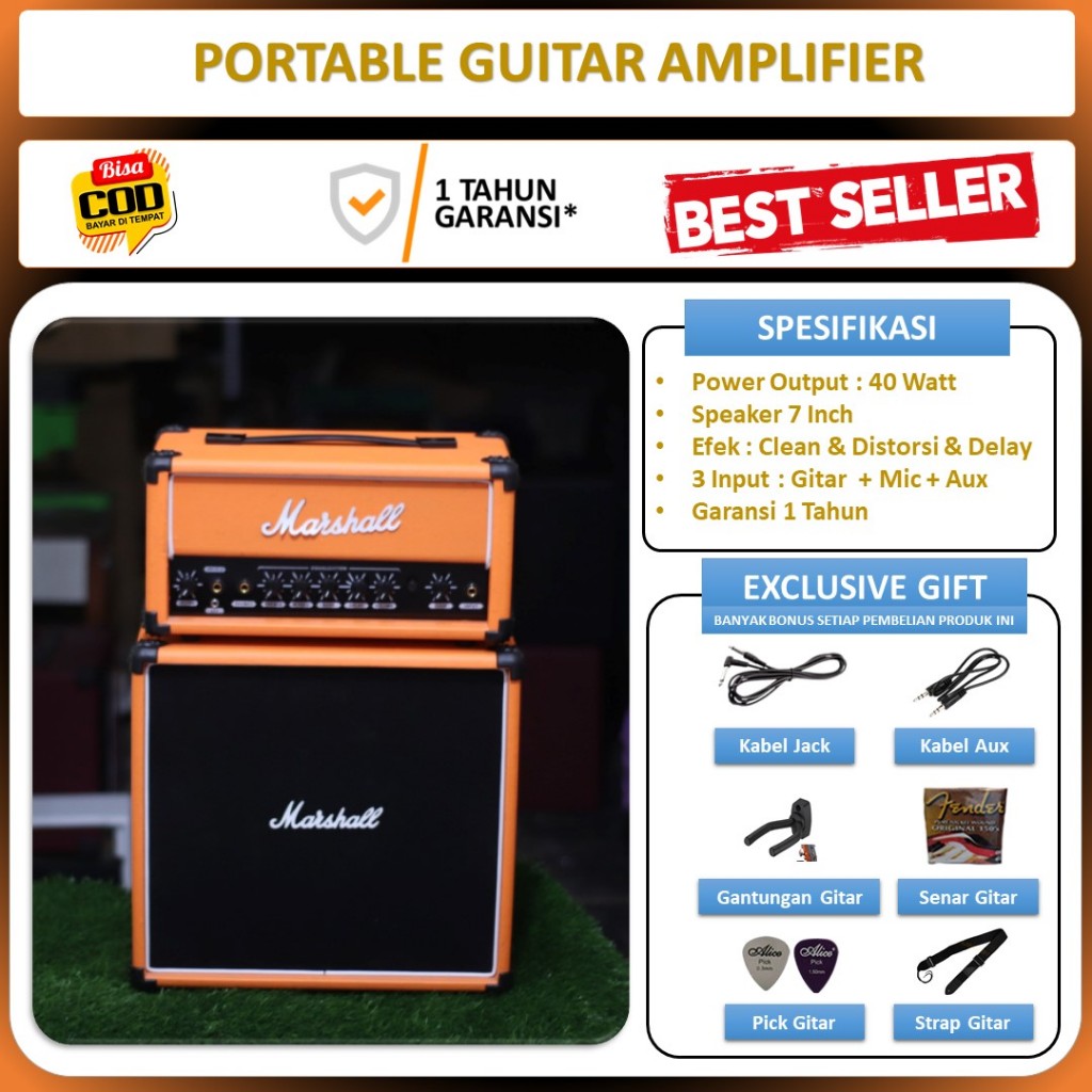 Jual Ampli Gitar Input Head Cabinet Plus Input Gitar Mic Aux Ada