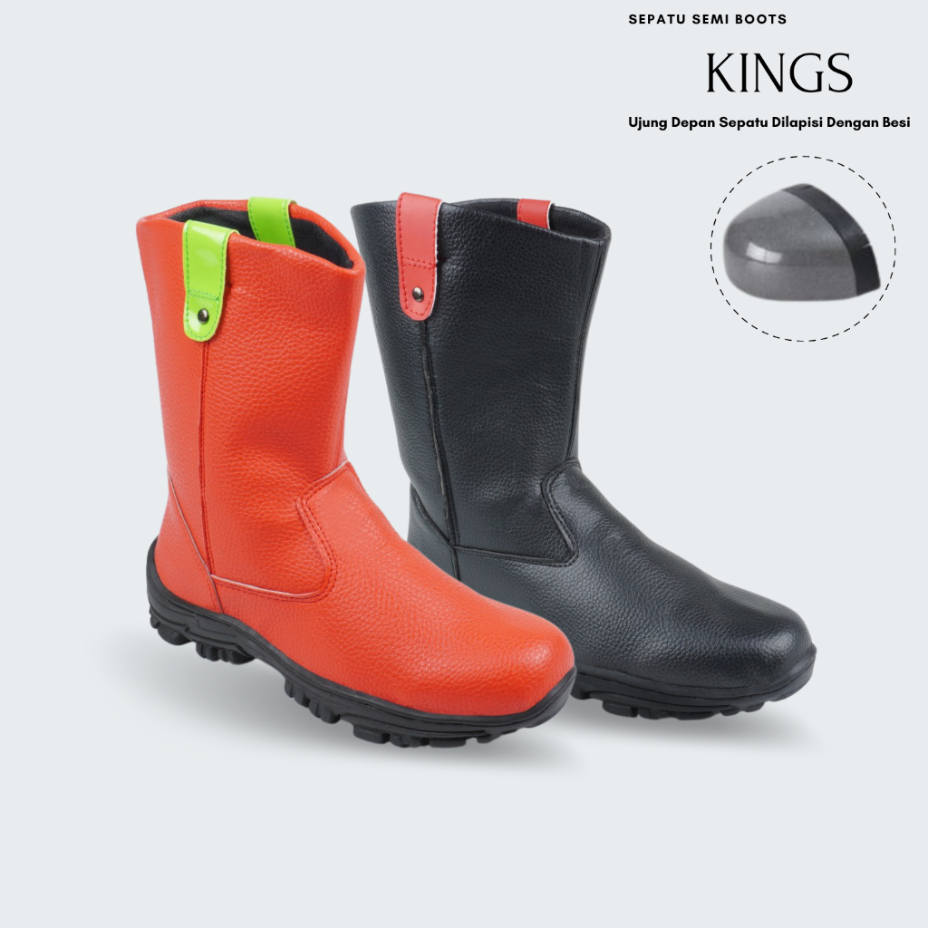 Jual Sepatu Safety Pria Kings Boots Proyek Kulit Sintetis Kerja