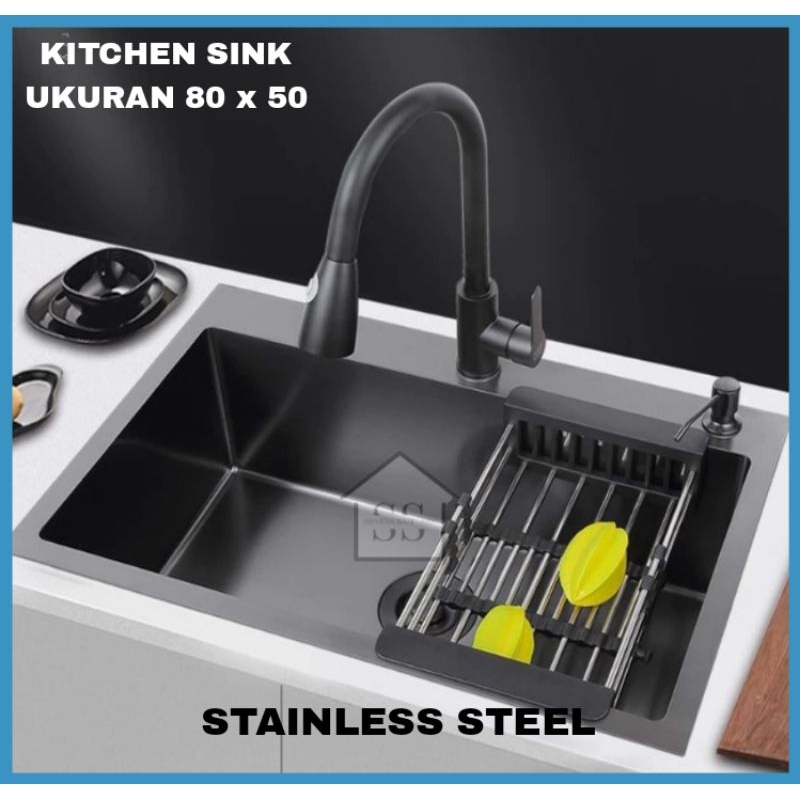 Jual Kitchen Sink Black Stainless Sus Paket Lengkap Bak Cuci