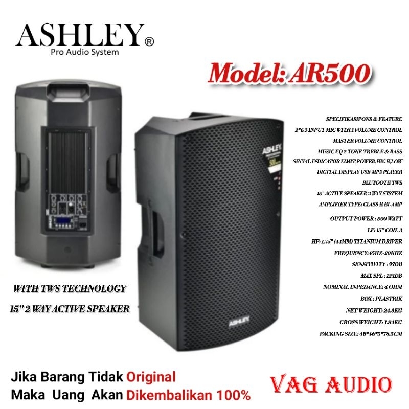 Jual SPEAKER AKTIF ASHLEY AR500 HARGA PERPASANG Shopee Indonesia