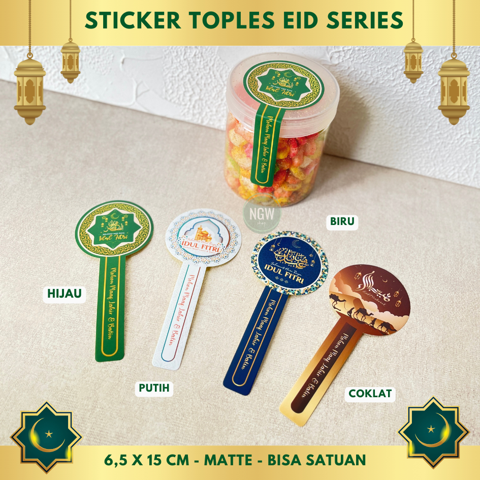 Jual Sticker Idul Fitri Lebaran Eid Segel Toples Kue Kering Hampers