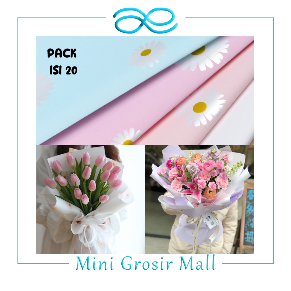 Jual Flower Wrapping Paper Floral Pattern Cellophane Kertas Buket Motif