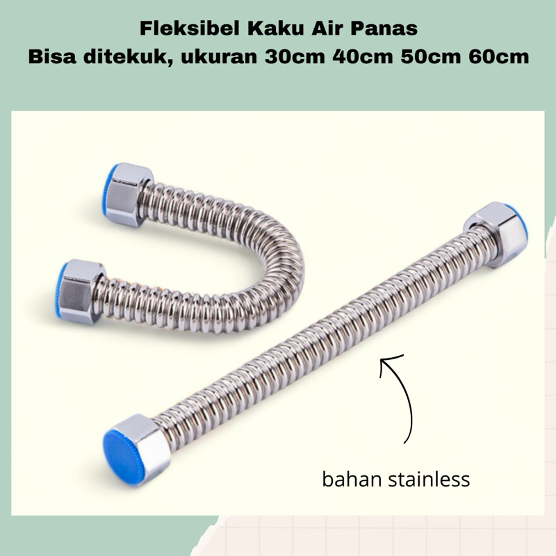 Jual Selang Sambungan Water Heater Fleksibel Kaku Air Panas