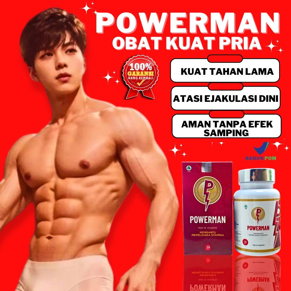 Jual POWERMAN Obat Kuat Pria Herbal Original Pembesar Mr P Cepat Tahan