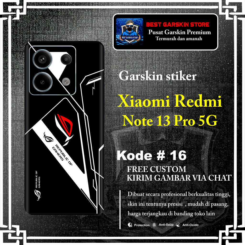 Jual Isi 2 Pcs Garskin Protector Xiaomi Redmi Note 13 Pro 5G Motif 16