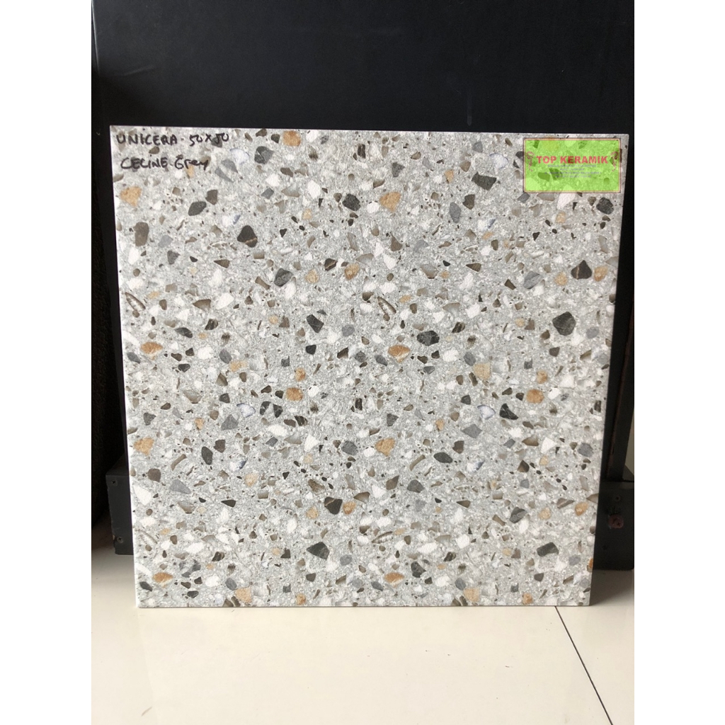 Jual Keramik Lantai Unicera 50x50 Celine Grey Shopee Indonesia