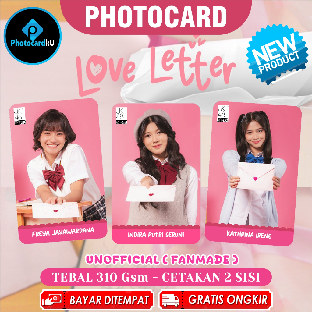 Jual Photocard JKT48 Love Letter Unofficial 50 Pcs Tebal 310 Gsm Bonus