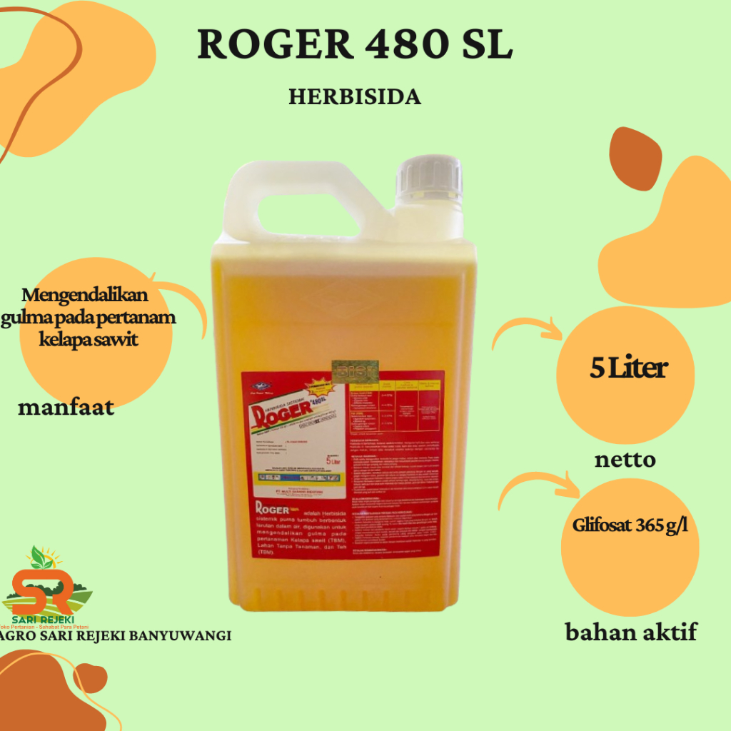 Jual ROGER 480SL 5L HERBISIDA SISTEMIK Shopee Indonesia