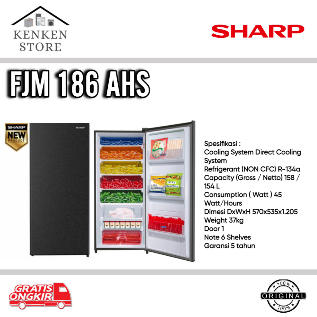 Jual Kulkas Freezer Sharp Rak Fjm Ahs Shopee Indonesia