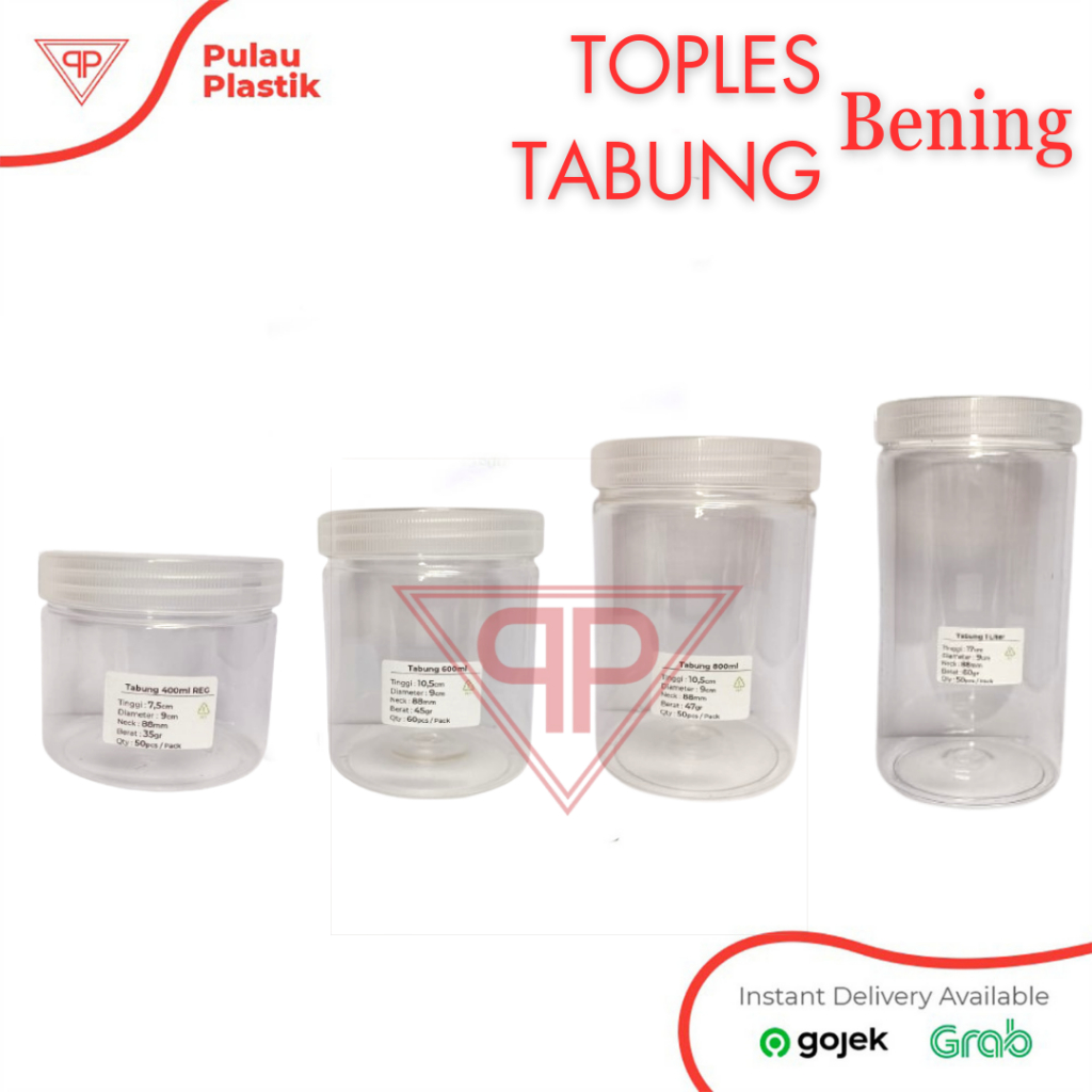 Jual Toples Plastik Pet Toples Tabung Jar Cylinder Toples Kue