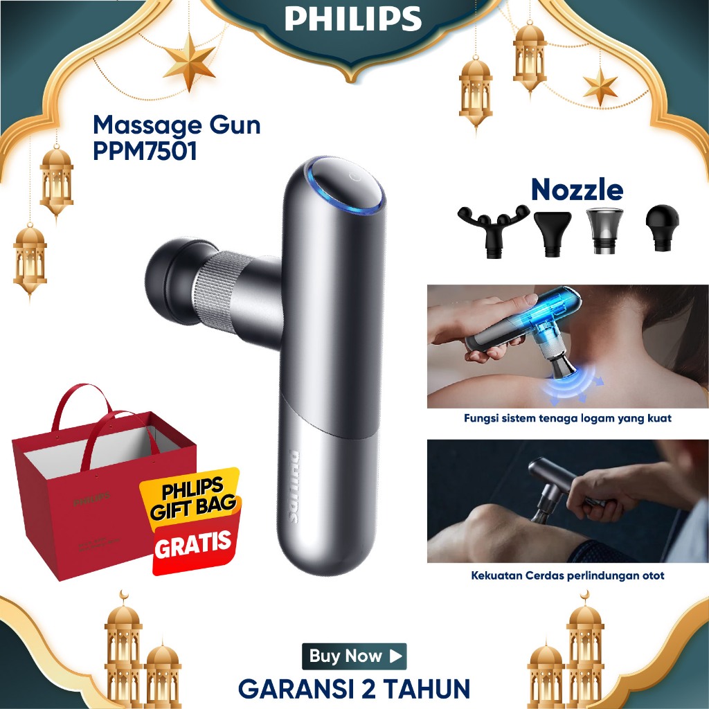 Jual Philips Massage Ppm Fascial Gun Muscle Massager Kecil Bahu