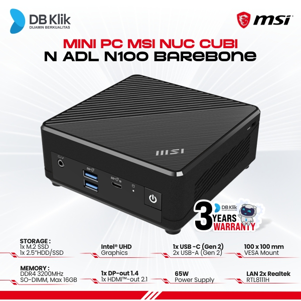 Jual Msi Mini Pc Cubi N Adl N Barebone Shopee Indonesia