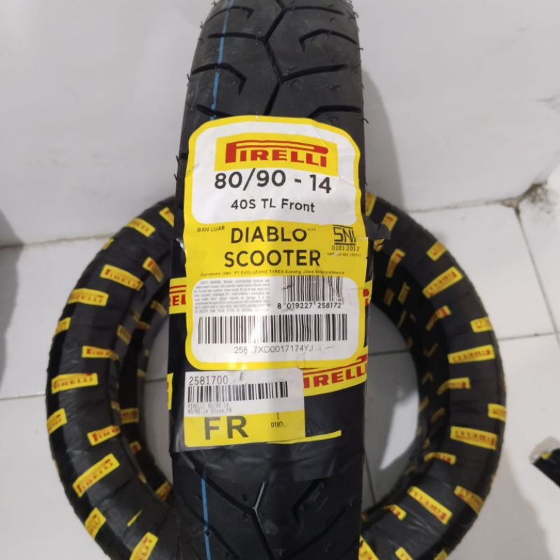 Jual Ban Luar Motor Pirelli Diablo Scooter 80 90 14 Matic Vario Beat