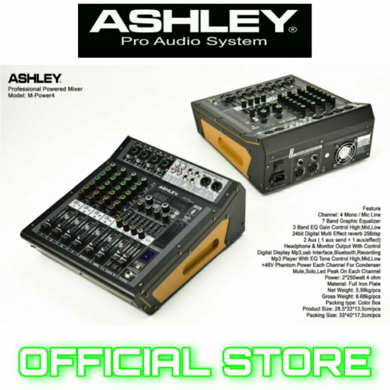 Jual Power Mixer 4 Channel Original Ashley M Power Usb Bluetooth Power