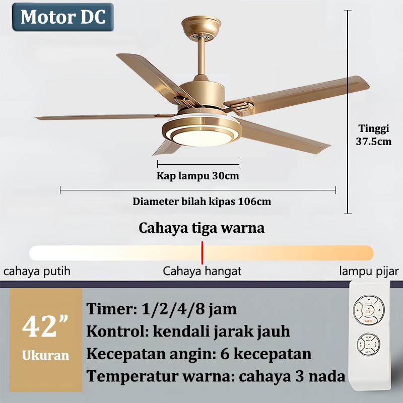 Jual COD Lampu Kipas Angin Gantung Plafon Ruang Tamu Mewah Kipas Lampu