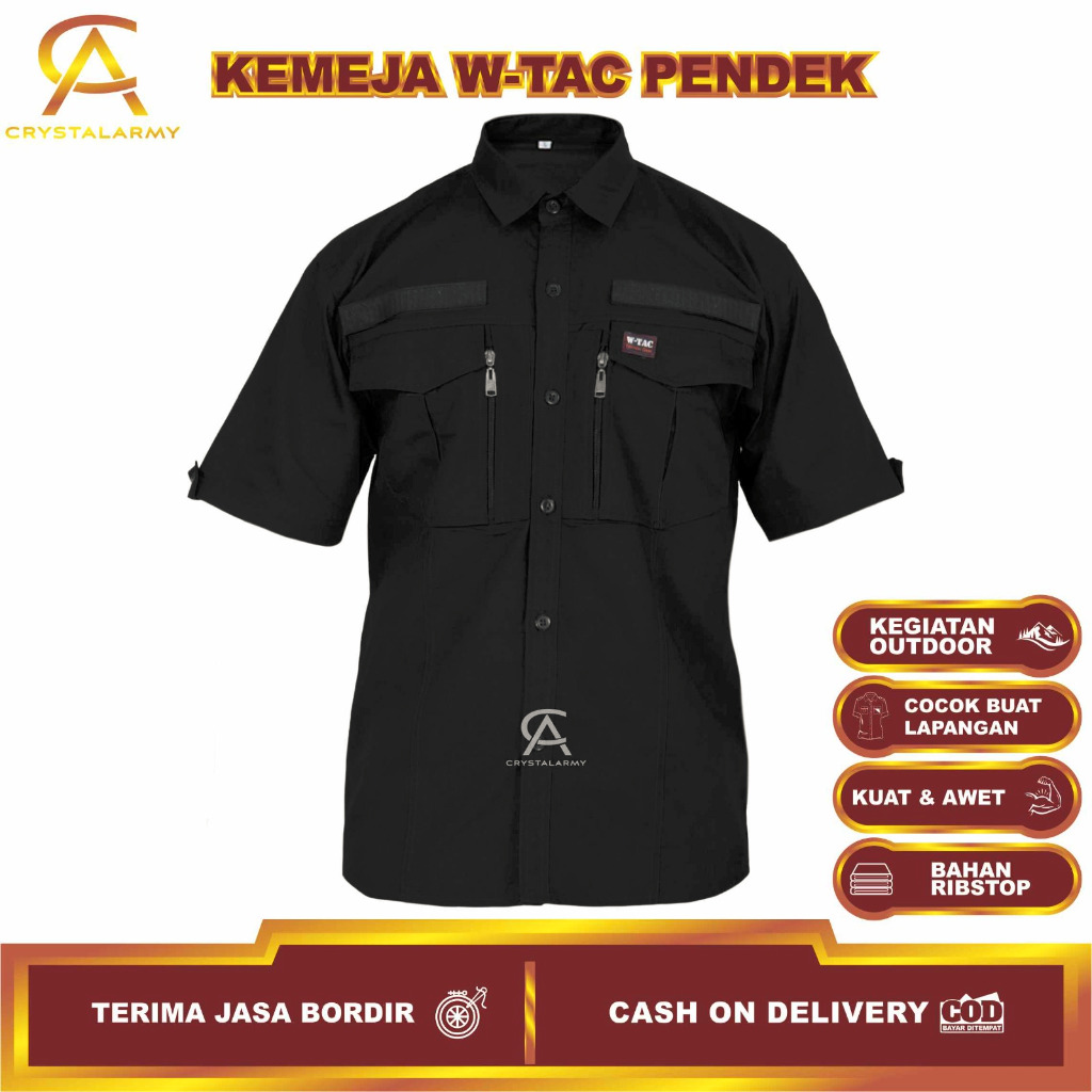 Jual Baju Kemeja Tactical Pria W Tac Pendek Outdoor Lapangan Shopee