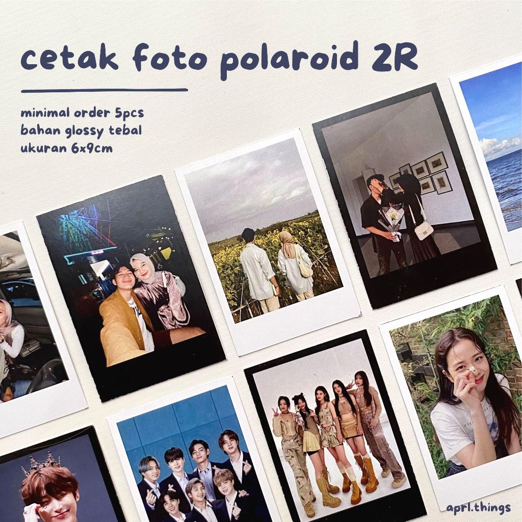 Jual COD CETAK FOTO POLAROID 2R Bahan Kertas Tebal Murah Instax