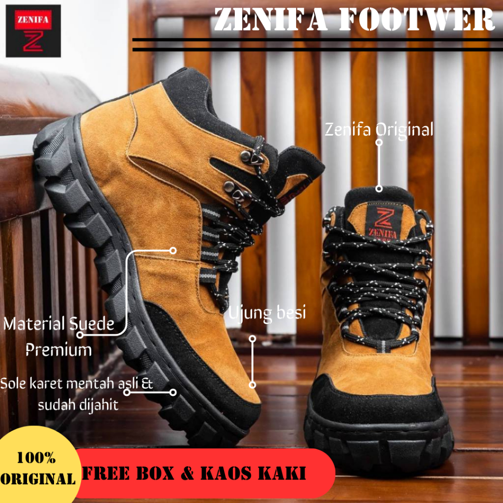 Jual Sepatu Safety Pria Boots Zenifa Darxler Safety Boots Sepatu Outdor