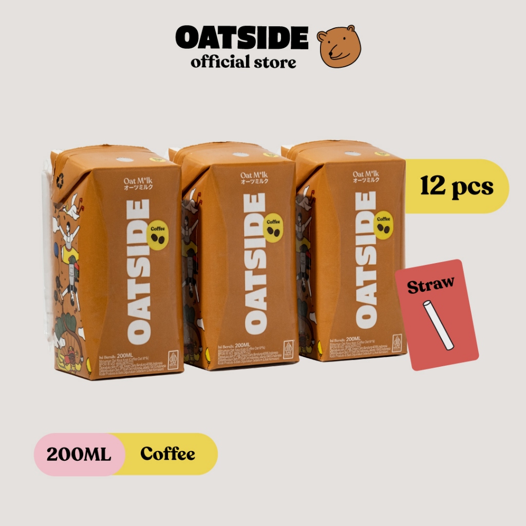 Jual OATSIDE Mini Straw Oat Milk Coffee 200ml 12pcs Kemasan Dengan