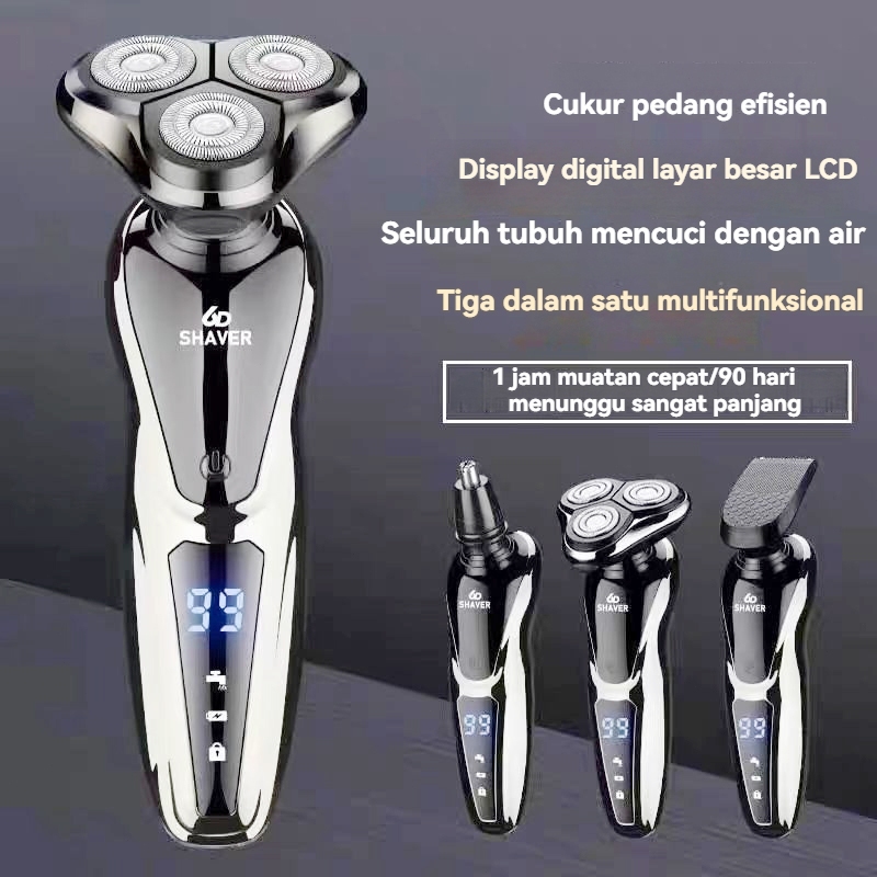 Jual 2024 Alat Cukur Elektrik Cukuran Jenggot Electric Shaver 6D