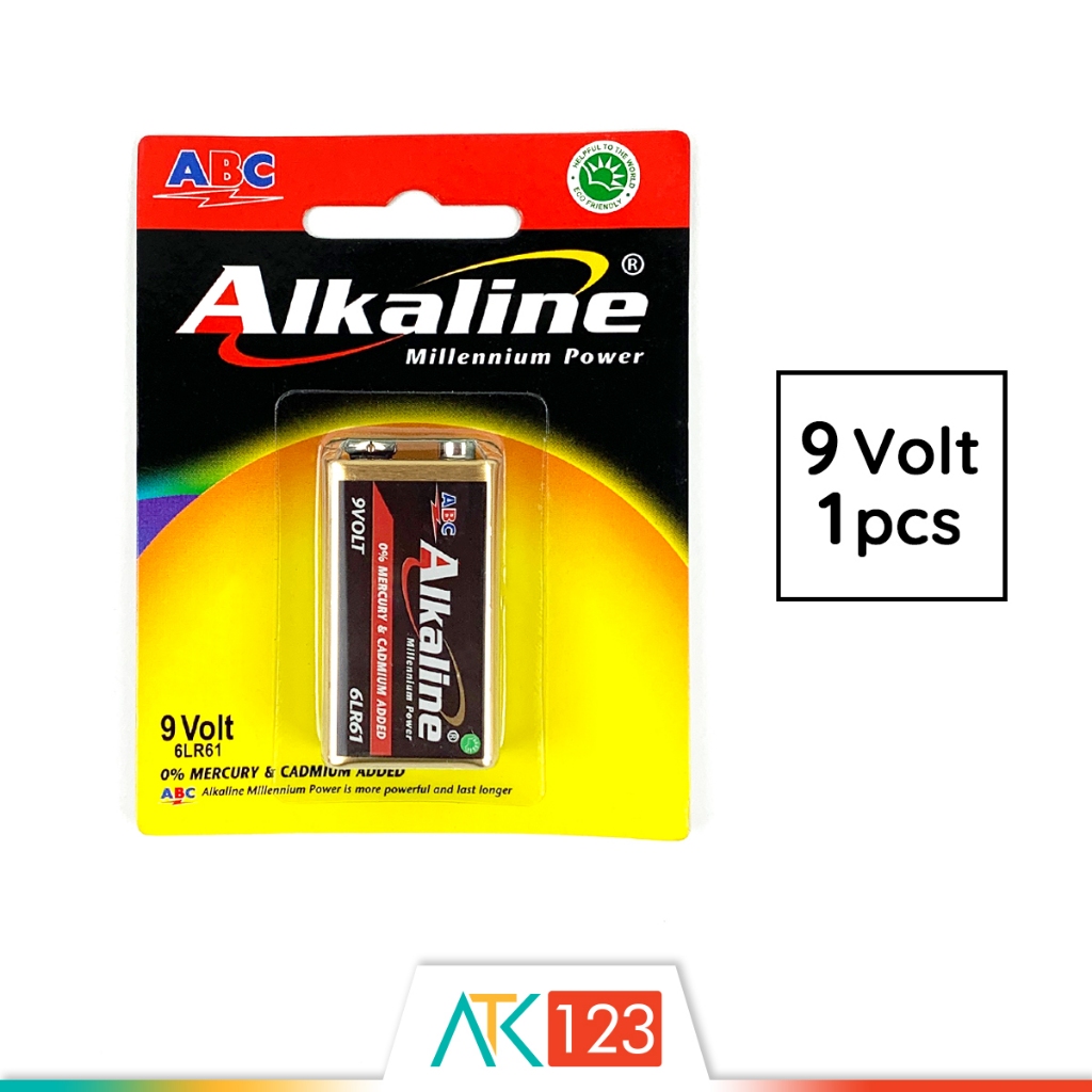 Jual Baterai Alkaline Kotak 9V 9 Volt Battery ABC Alkaline 9V 6LR61