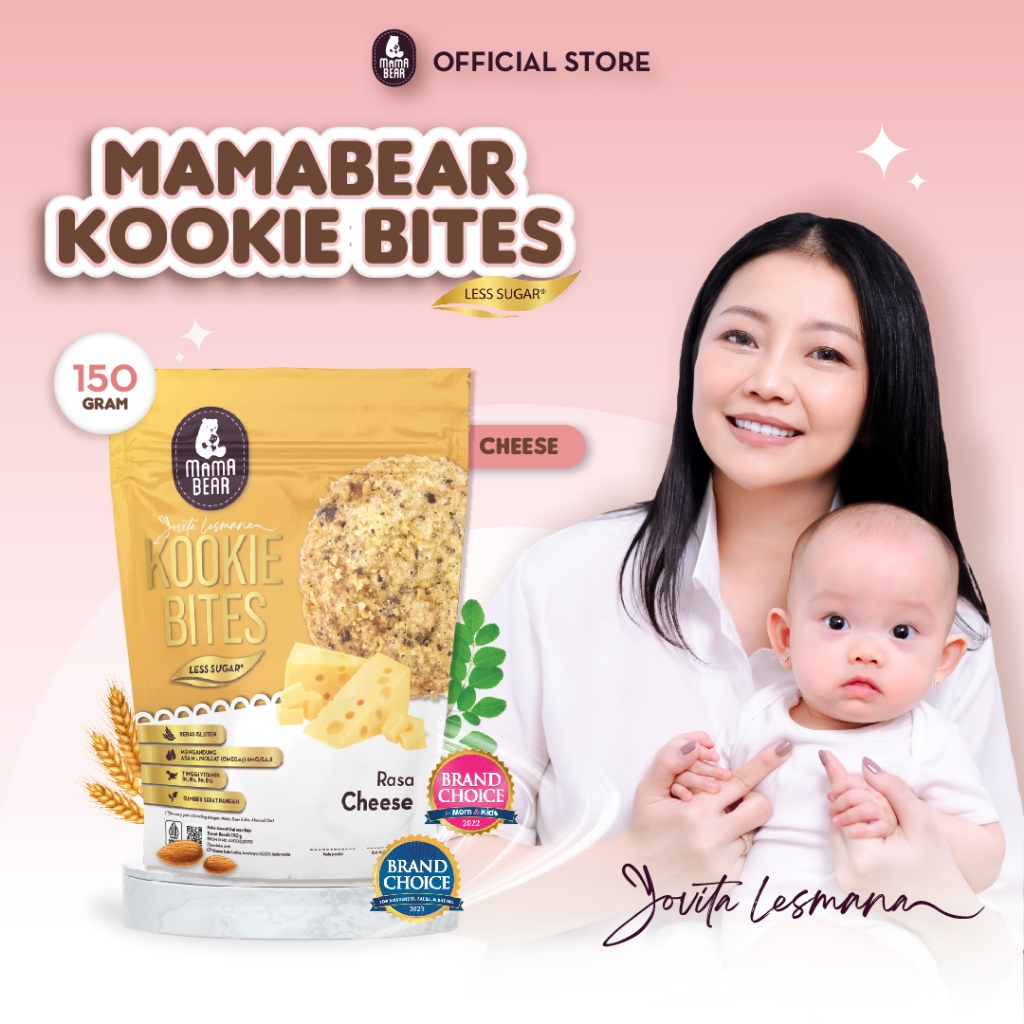 Jual MamaBear Kookie Bites Rasa Keju Kukis Almond Oat Pelancar ASI