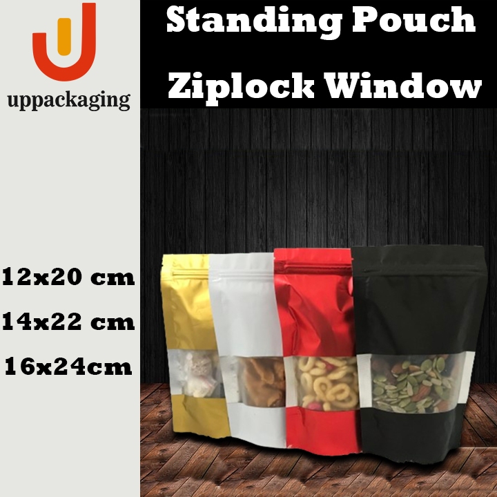 Jual Kemasan Makanan Standing Pouch Ziplock Window Kemasan Snack Dan