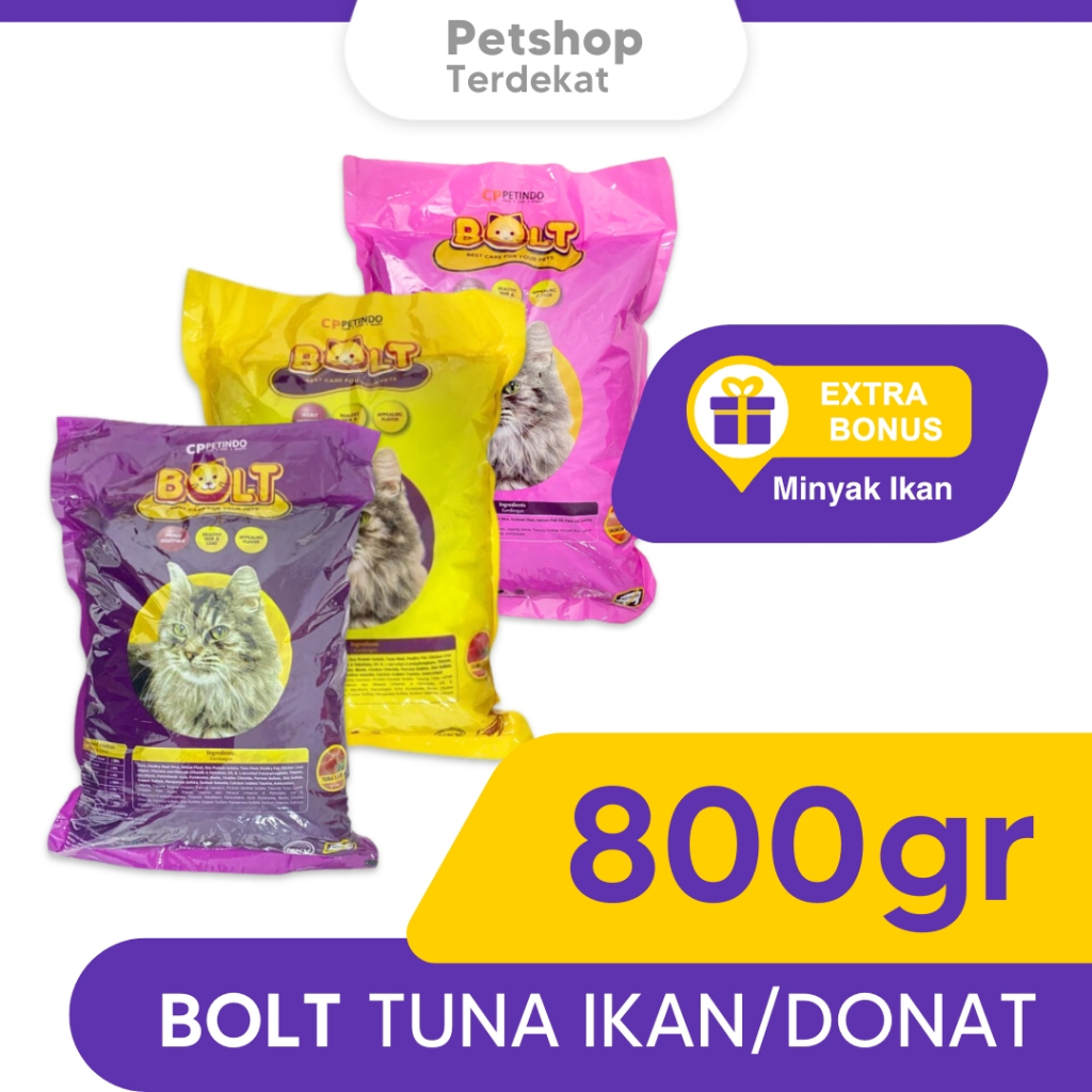 Jual Makanan Kucing Bolt Tuna Ikan Donat Salmon Gr Kg