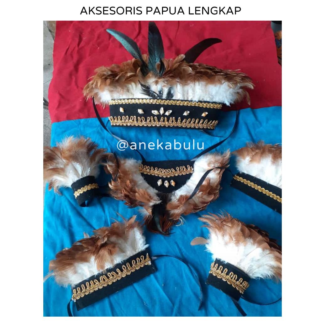 Jual Hiasan Kepala Bulu Adat Dayak Aksesoris Karnaval Adat Papua Murah