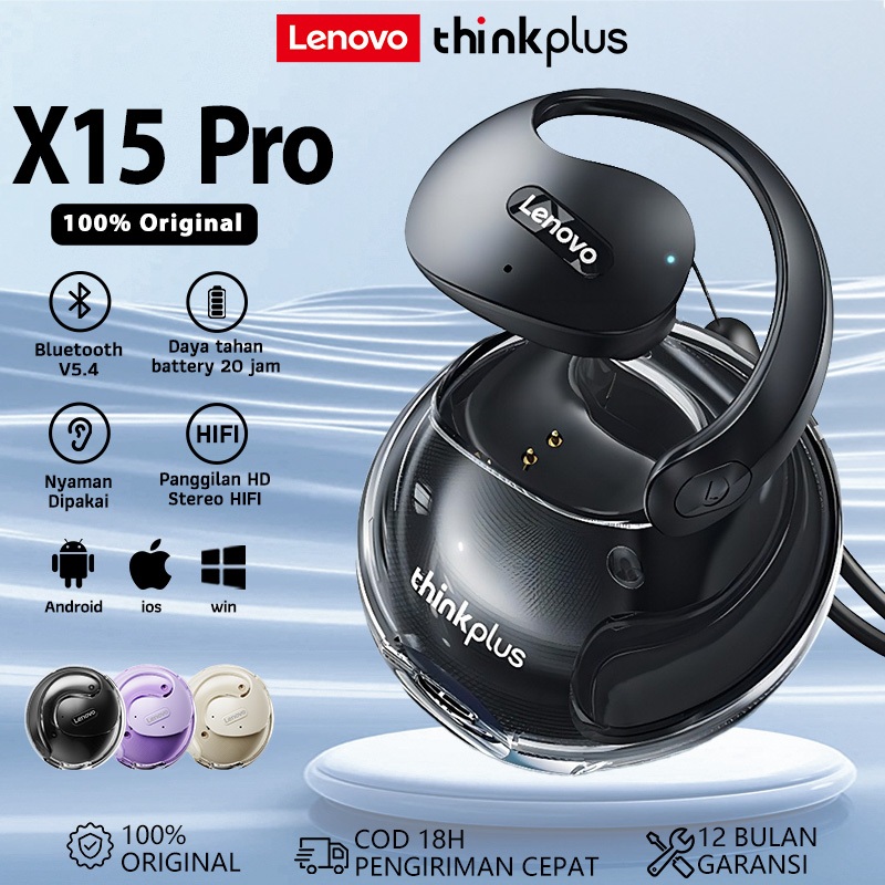 Jual 100 ORI Lenovo Thinkplus X15 Pro OWS Headset Bluetooth 5 4