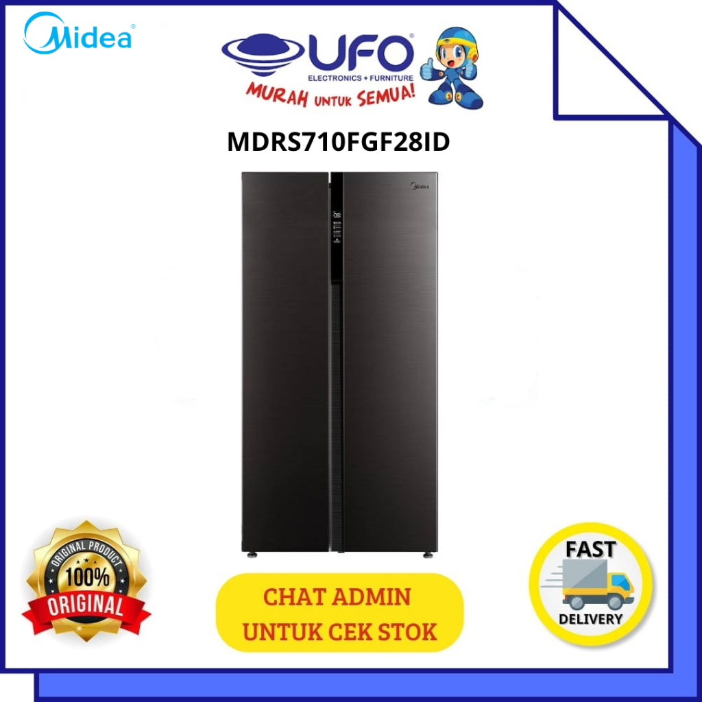 Jual MIDEA MDRS710FGF28ID KULKAS SIDE BY SIDE INVERTER QUATTRO 525