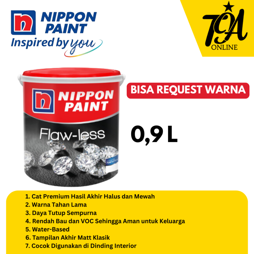 Jual Cat Tembok Interior Premium Nippon Paint Flawless Tinting Color 0