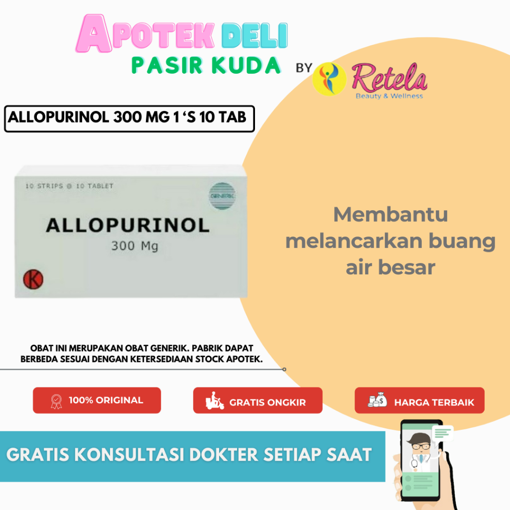 Jual ALLOPURINOL 300MG 1 STRIP 10 TABLET Shopee Indonesia