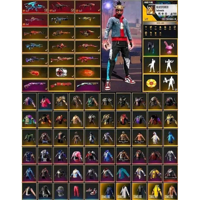 Jual AKUN FREEFIRE BRAINMARET SULTAN AKUN 100 AMAN BONUS A2F