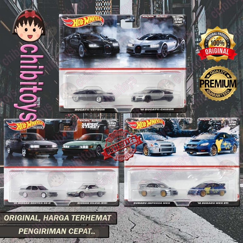 Jual Hot Wheels 2 Pack Twin Pack Series Subaru Impreza Wrx STI Bugatti