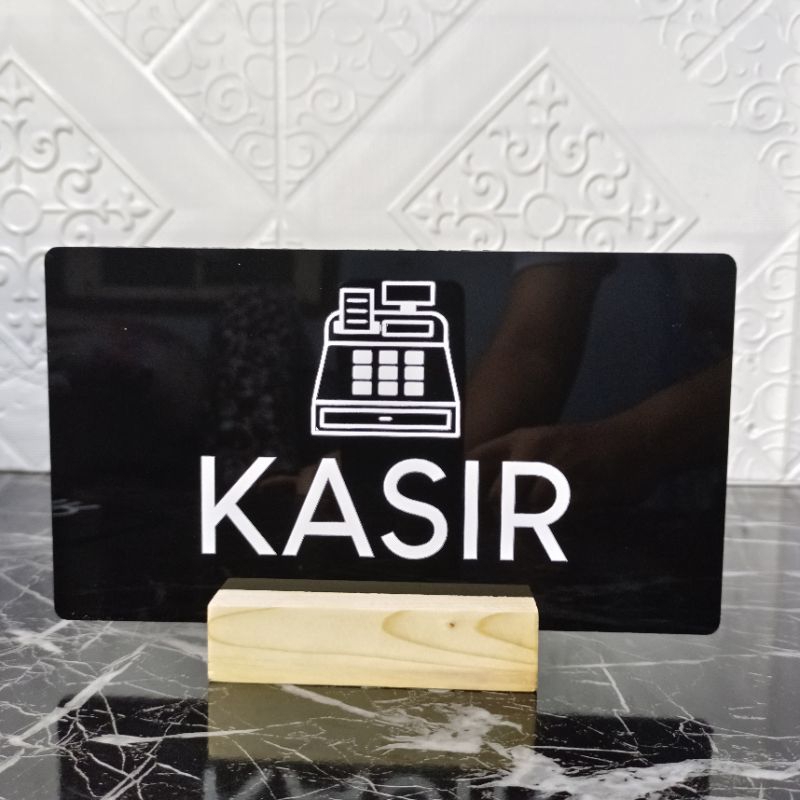 Jual PAPAN MEJA KASIR AKRILIK TULISAN KASIR CASHIER AKRILIK Shopee