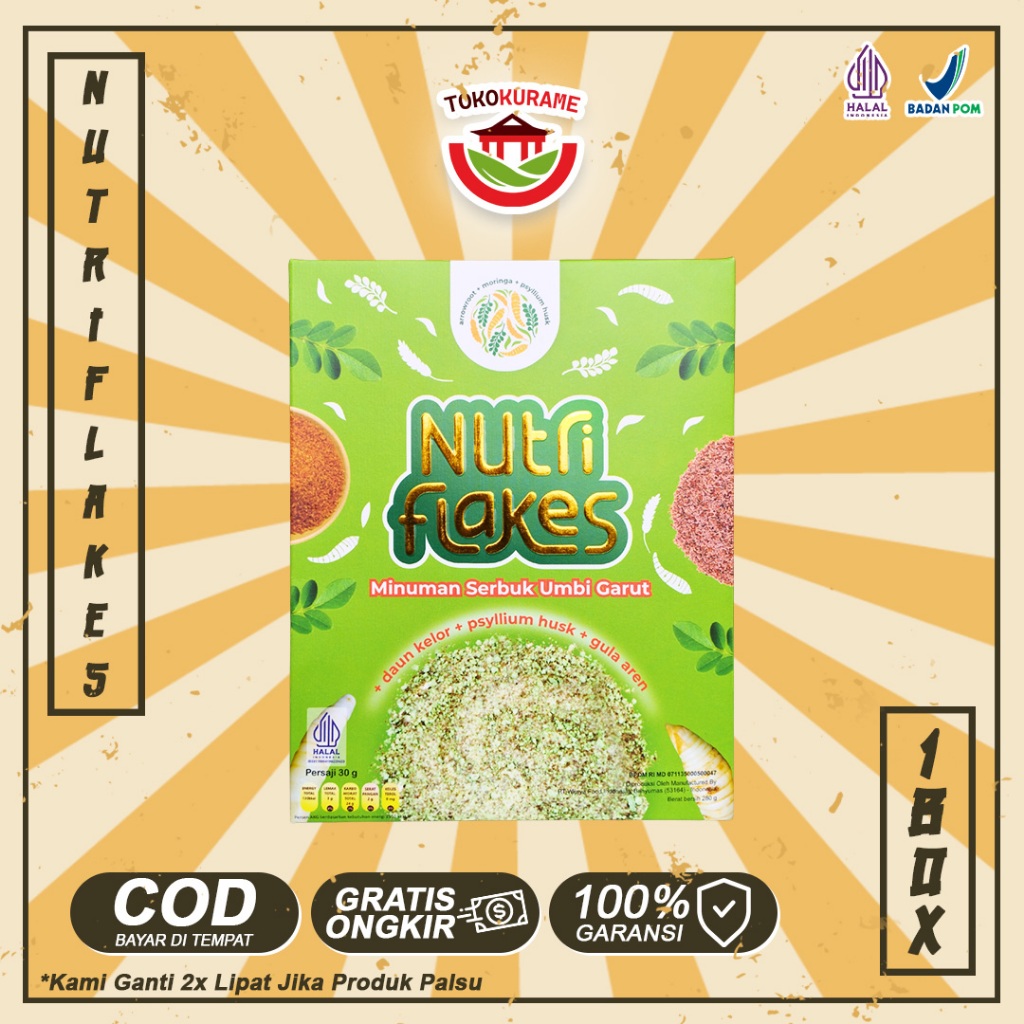 Jual Nutriflakes Sereal Umbi Garut Daun Kelor Rahasia Lambung Sehat