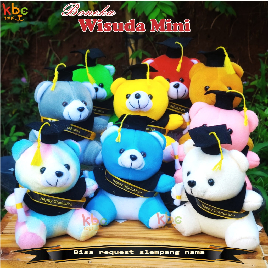 Jual Boneka Wisuda Mini Cm Costum Nama Bahan Lembut Kualitas Sni Free