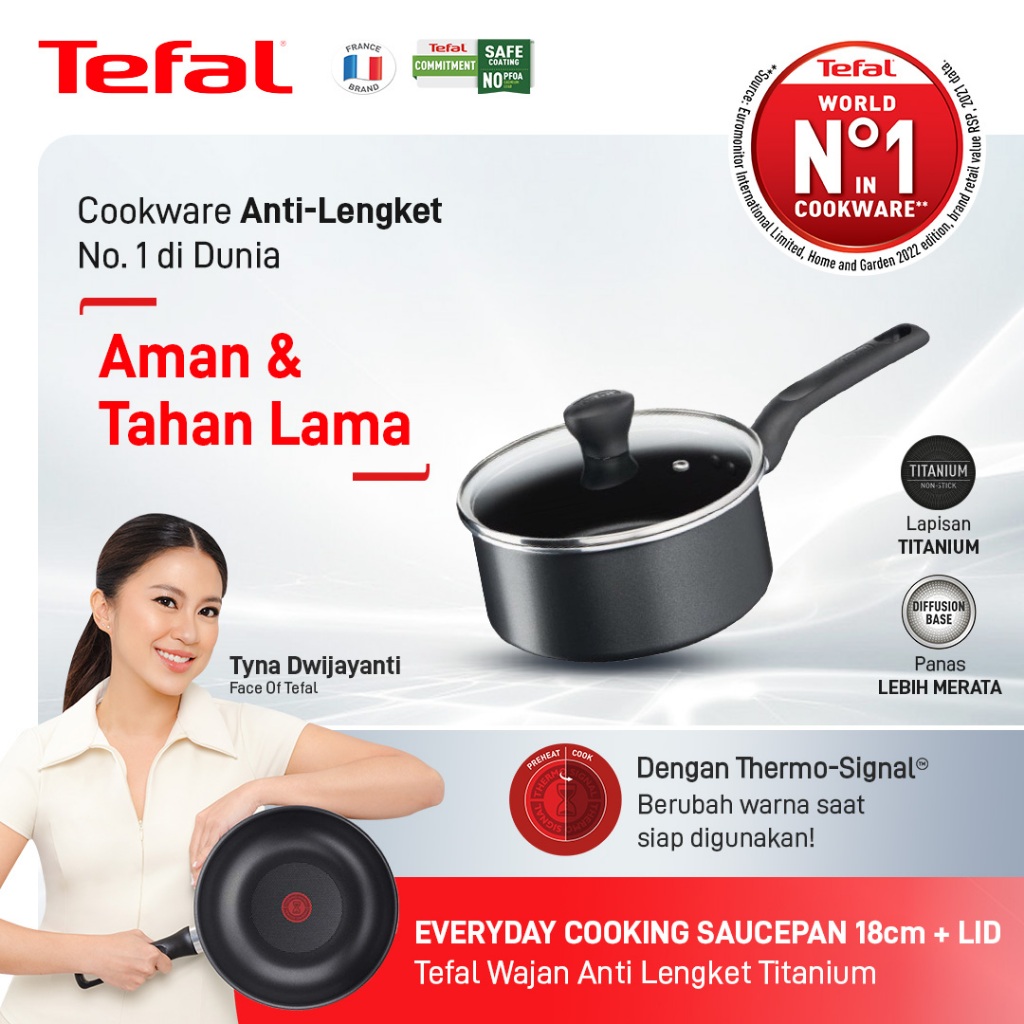 Jual Tefal Everyday Cooking Saucepan Panci Cm Lid Panci Anti