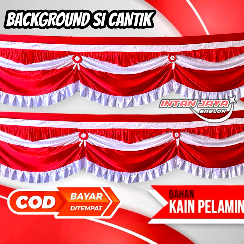 Jual Bendera Background Merah Putih 10 Gelombang Full Abutay Background